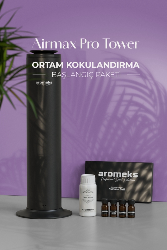 Airmax Pro Tower Geniş Alan Koku Makinesi + 100 ML Fresh Bubble(Numune Seti Dahil) - 1