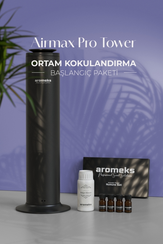 Airmax Pro Tower Geniş Alan Koku Makinesi + 100 ML Ginger Breeze(Numune Seti Dahil) - 1